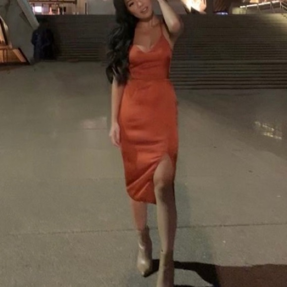 Missguided open back cocktail dress